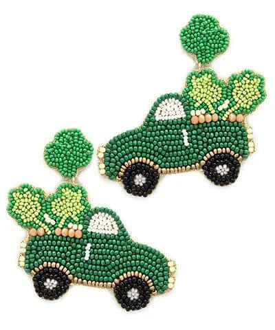St. Patty's Day Truck Earrings