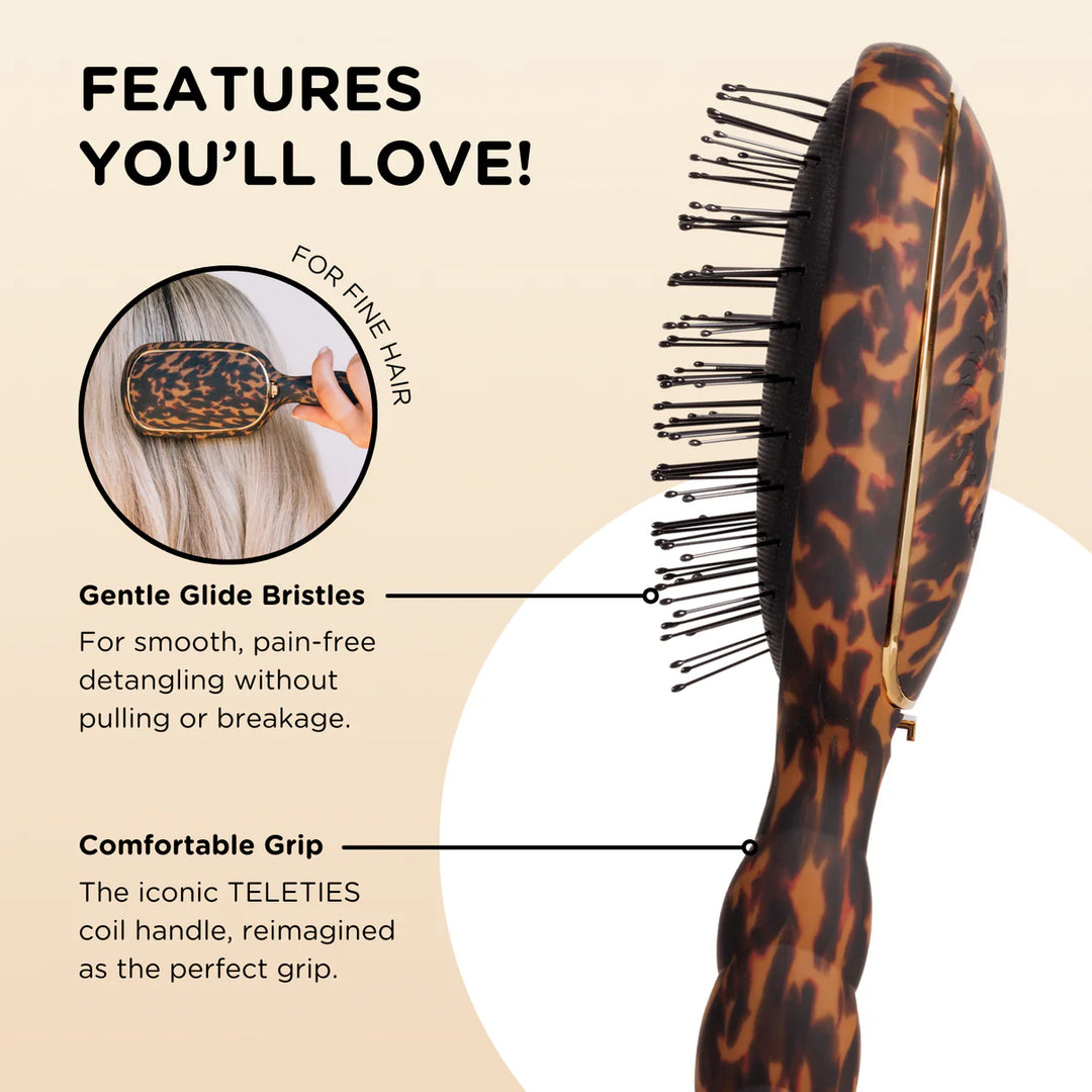 Detangler Brush for Fine Hair- Tortoise