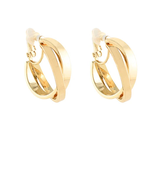 X Shaped Clip On Hoops