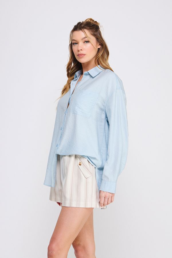 Ophelia Draped Button-Up Shirt