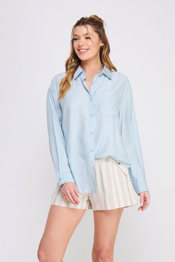 Ophelia Draped Button-Up Shirt