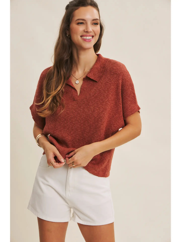 Relaxed Slub Rib Dolman Sweater