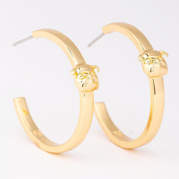 Eloise Bulldog Hoops Earrings
