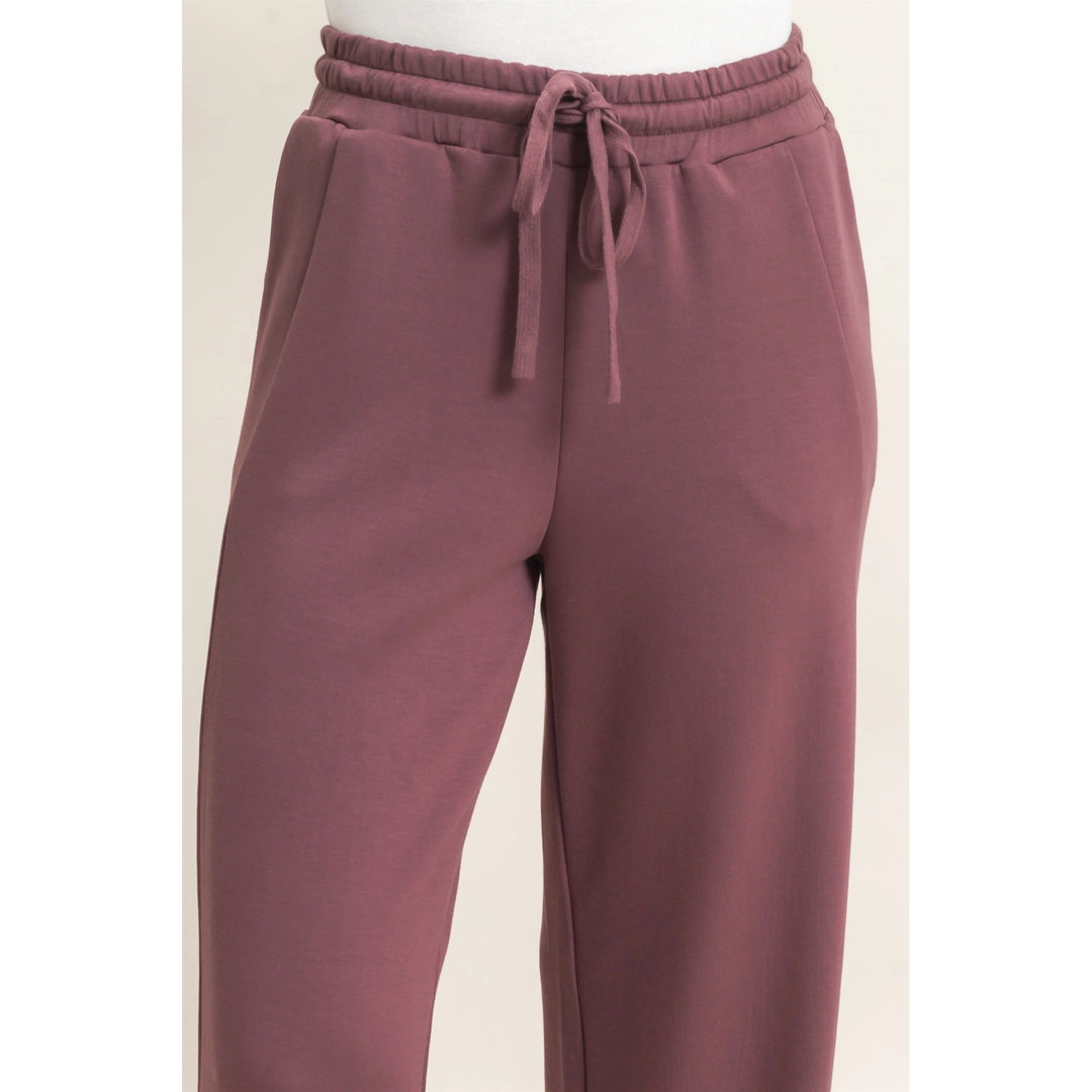Elastic Waist Straight Leg Pant