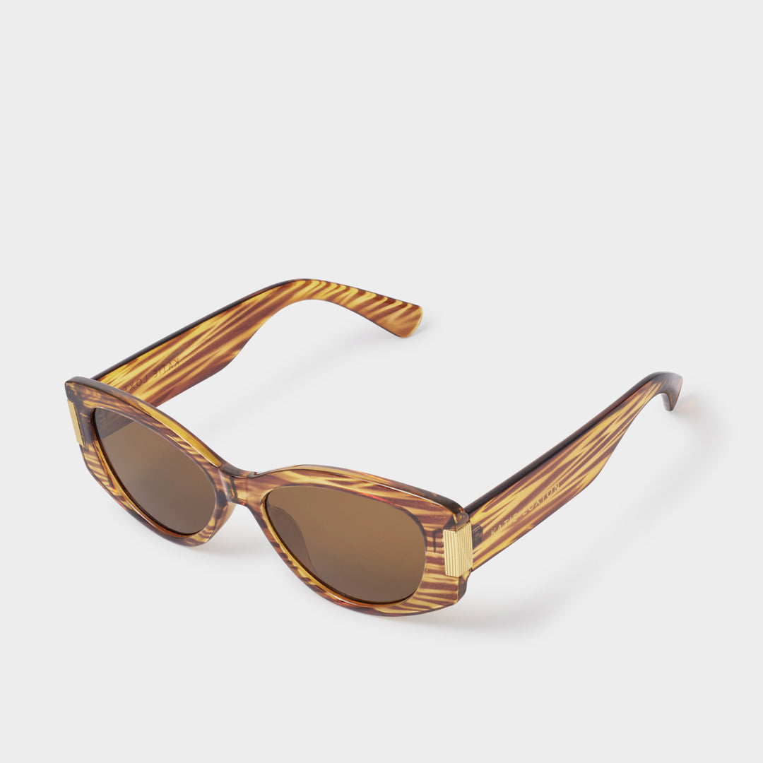 RIMINI SUNGLASSES | Striped Brown Transparent