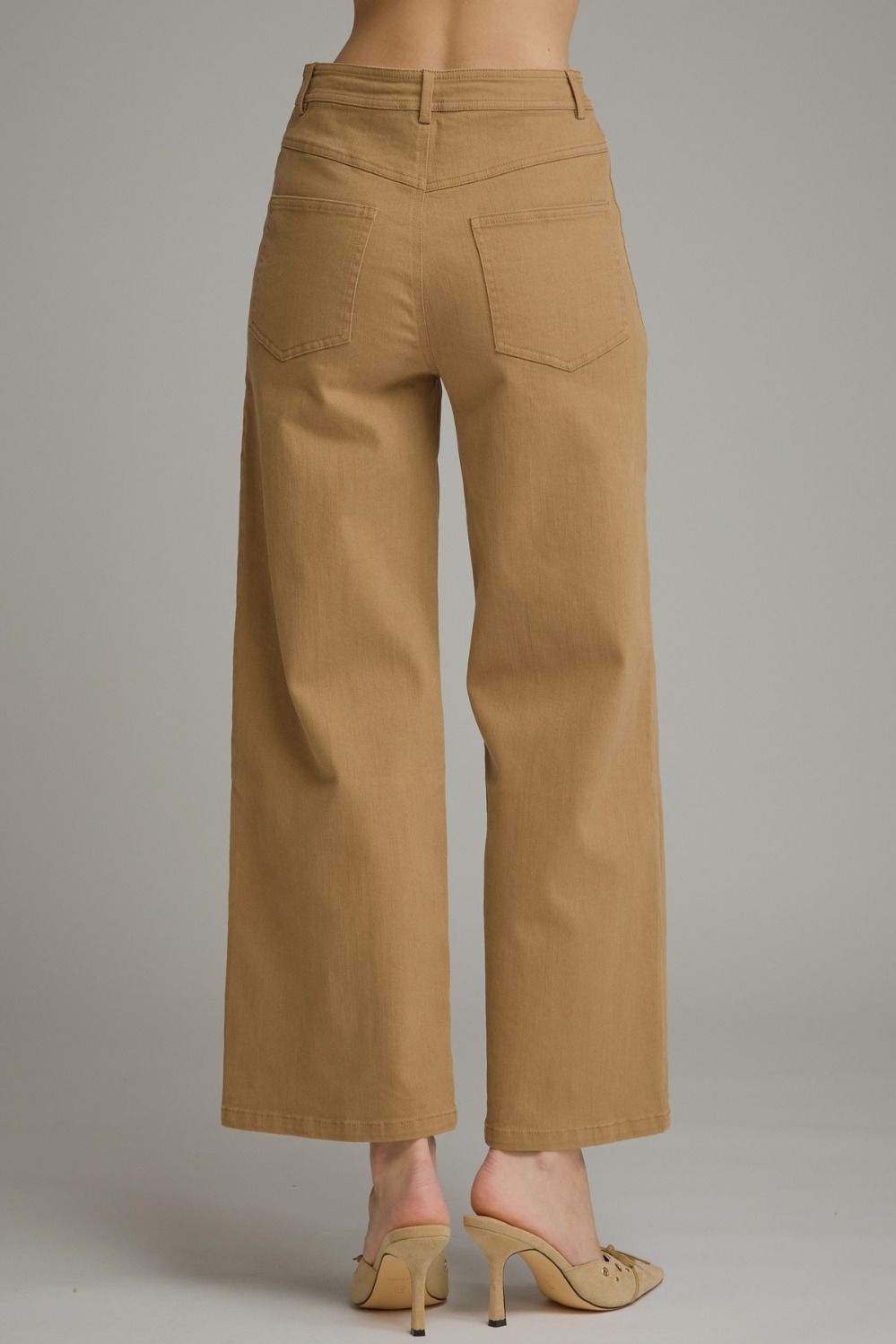 Button Fly Wide Leg Pant