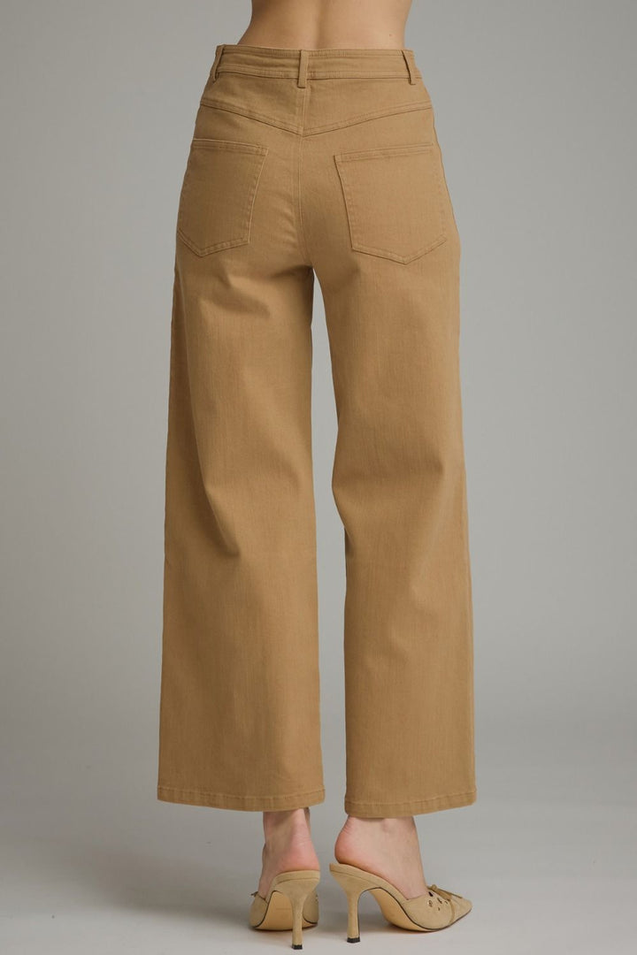 Button Fly Wide Leg Pant