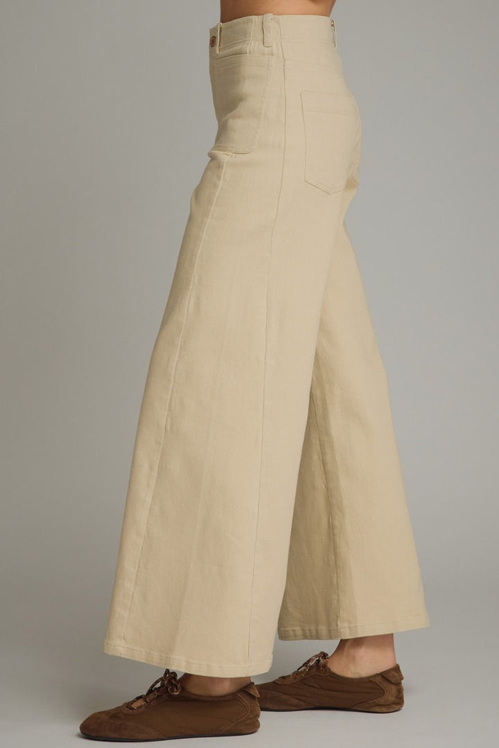Wide Leg Pants- Ecru