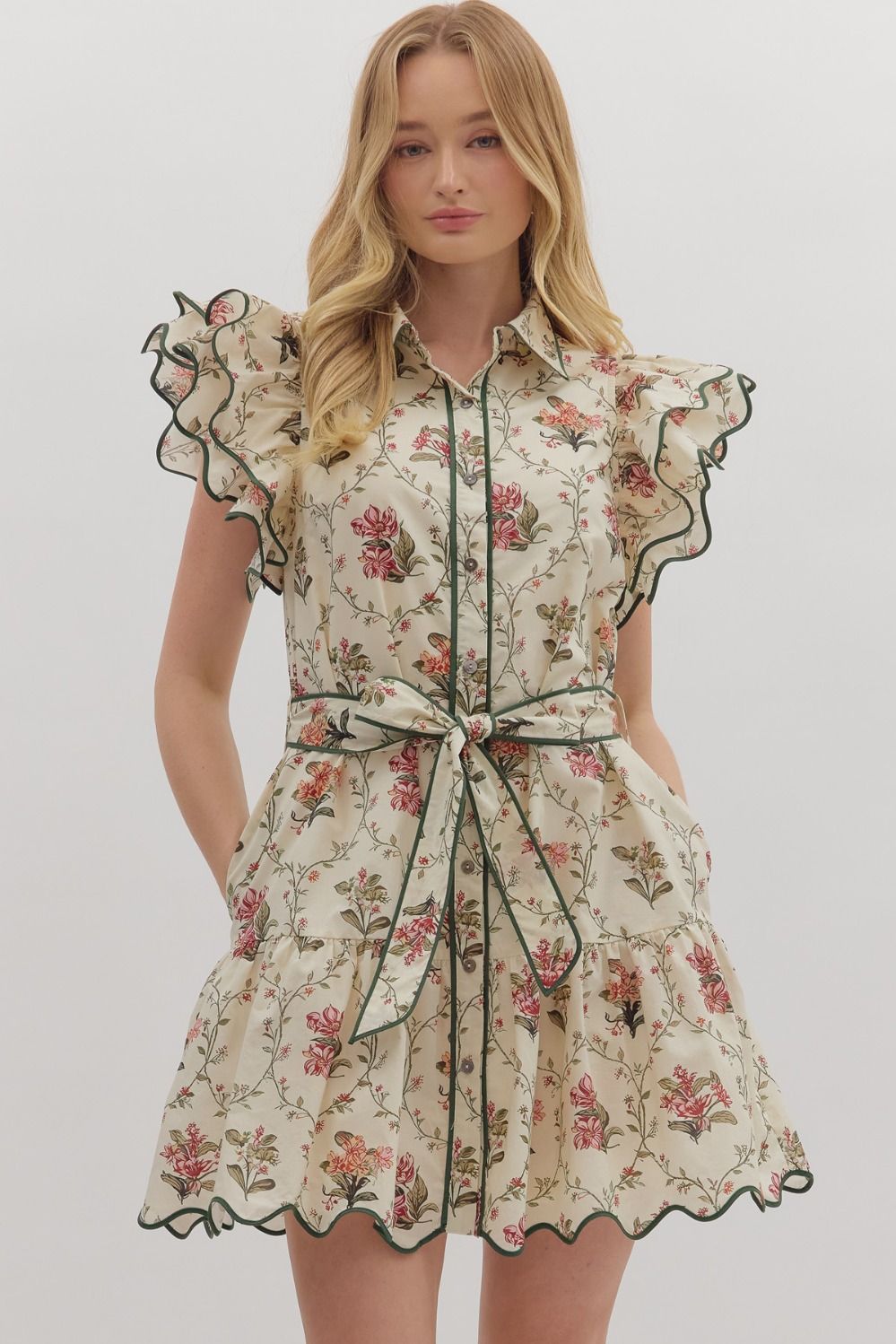 Flutter Mini Dress floral print