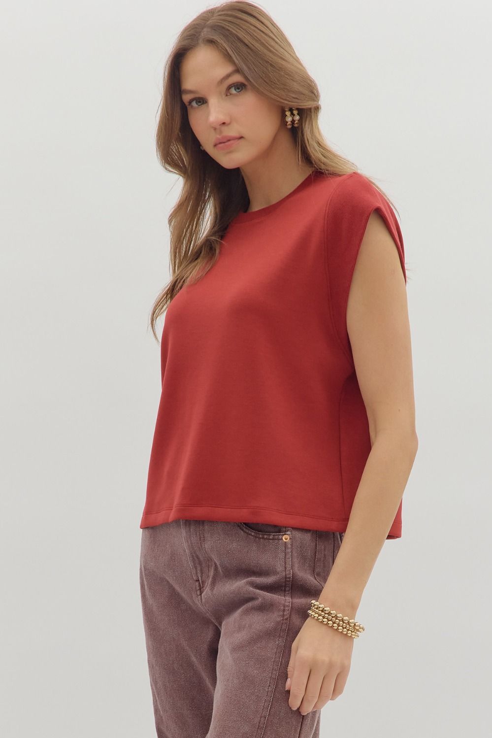 Auburn Cap Sleeve Knit Top