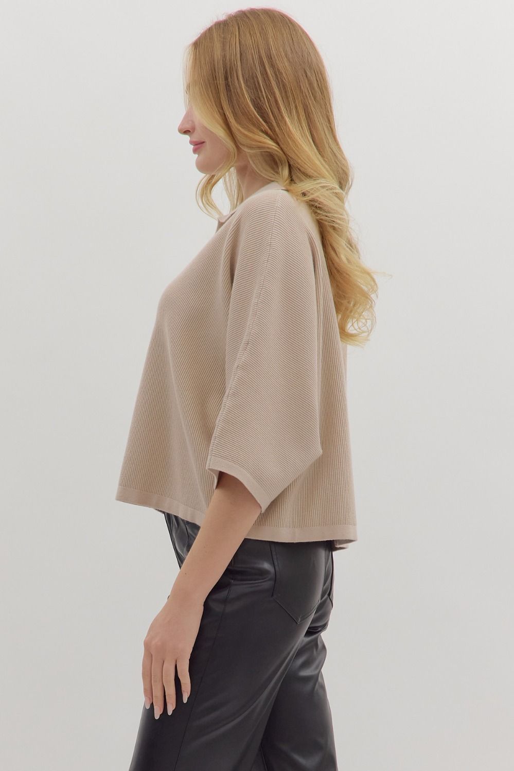 The Remi Knit Collared Top