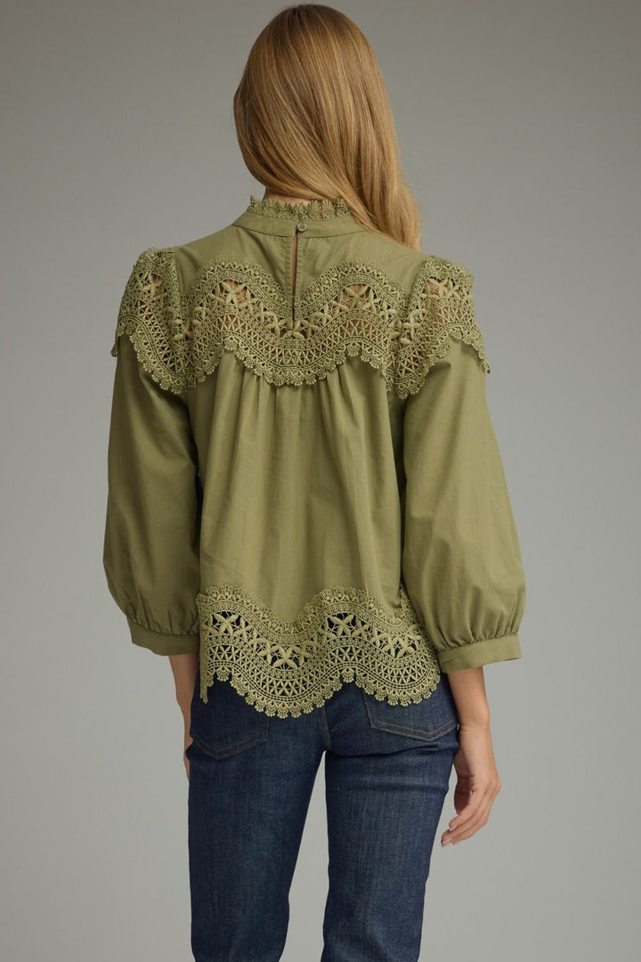 Entro Olive 3/4 Sleeve Top