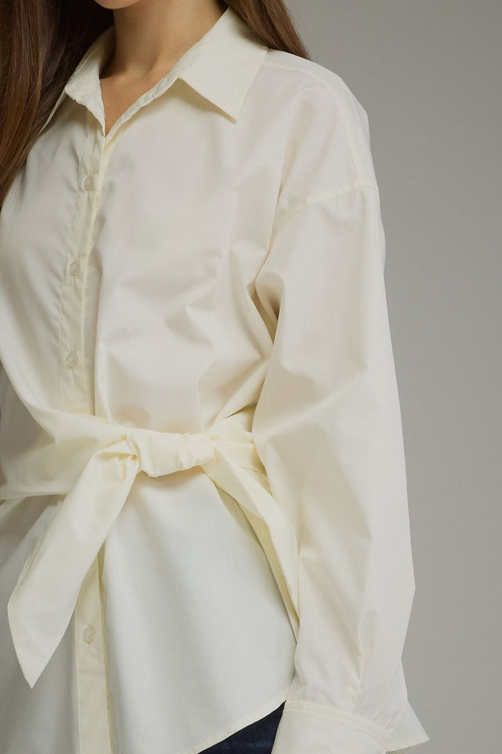 Cream Long Sleeve Blouse