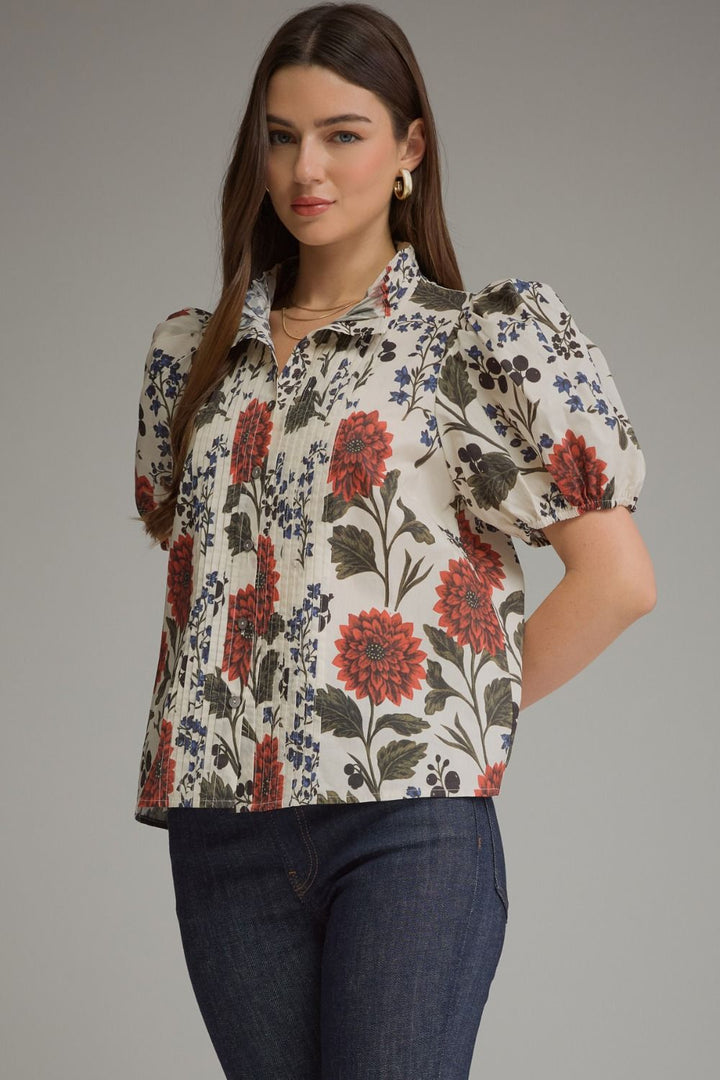 Entro Floral Short Sleeve Top