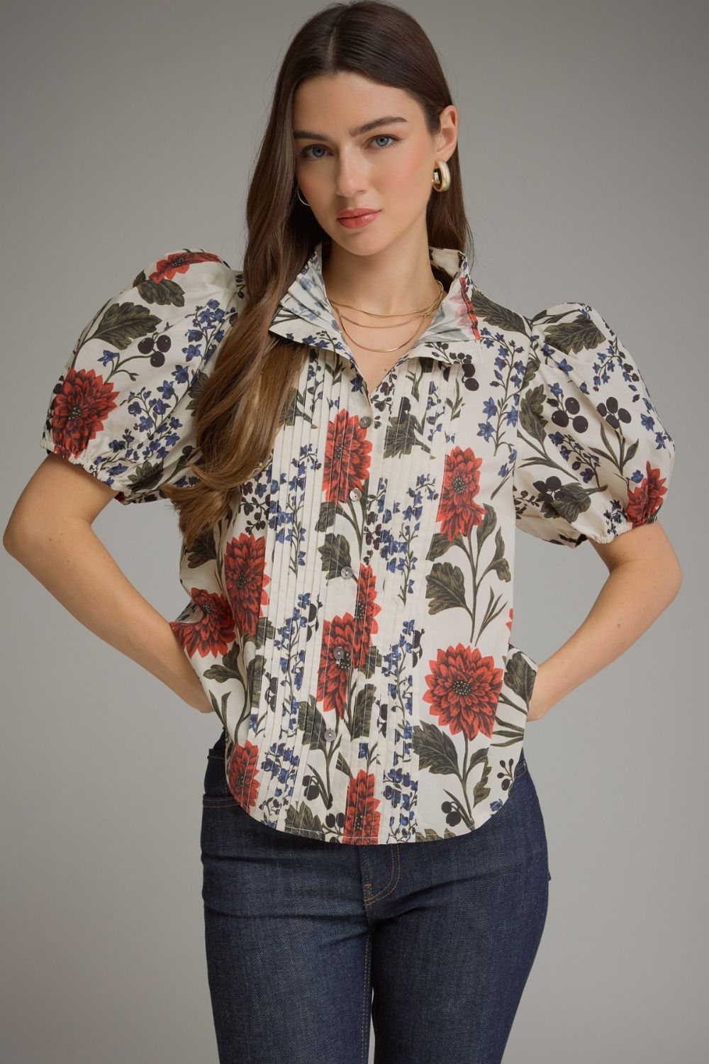 Entro Floral Short Sleeve Top