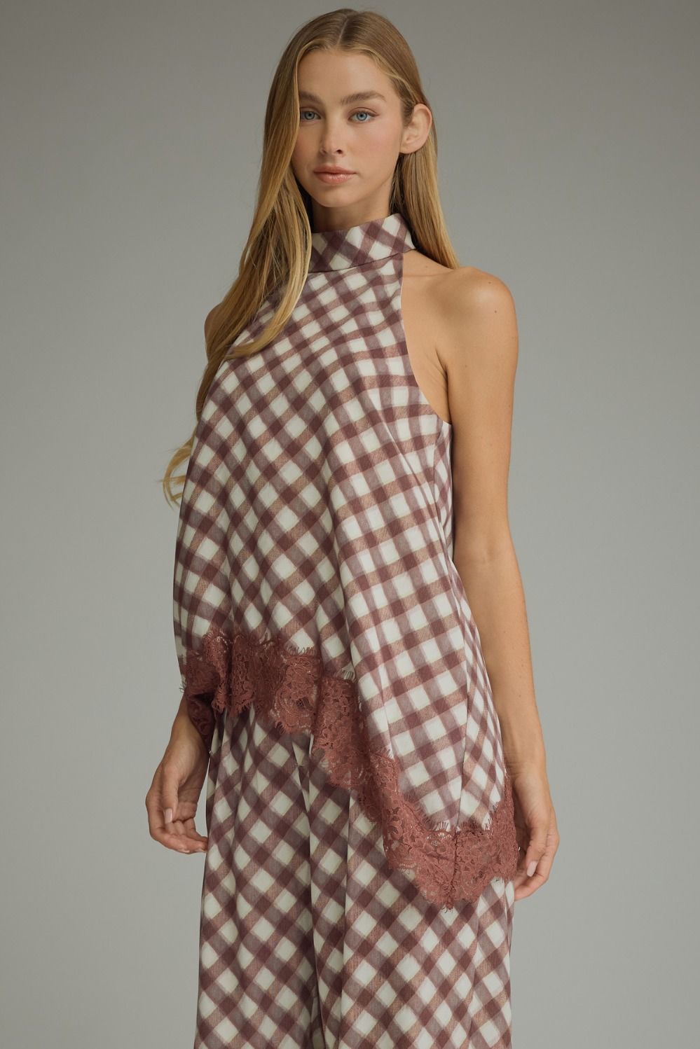 Plaid Sleeveless Entro Top