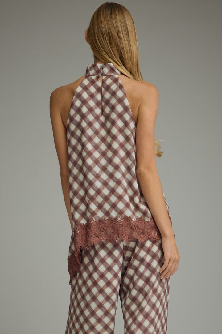 Plaid Sleeveless Entro Top