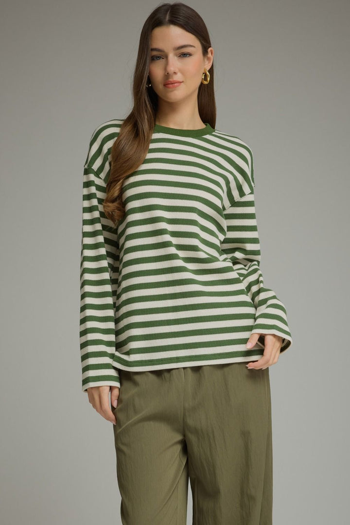 Entro Olive Striped Longsleeve