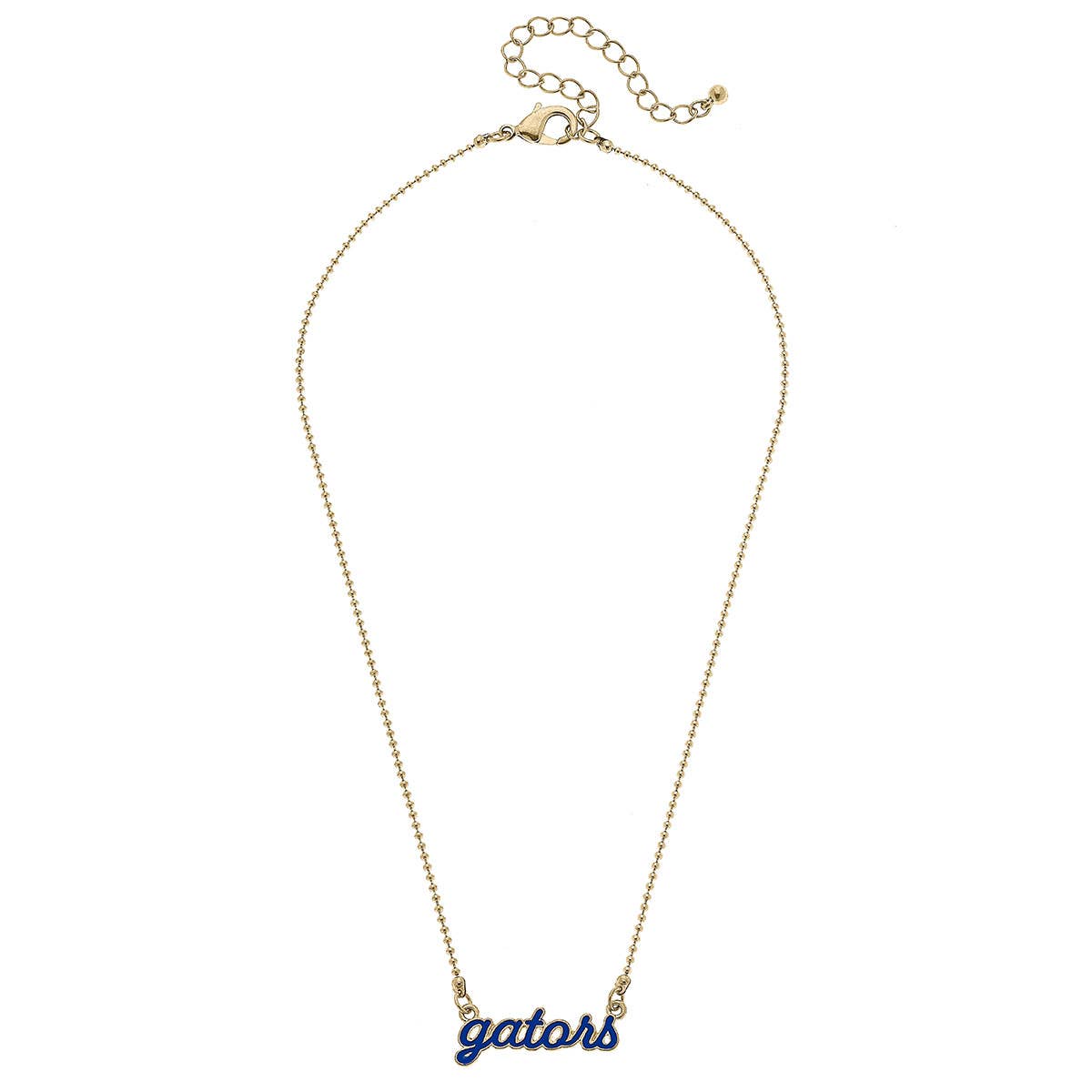Florida Gators Enamel Script Necklace in Blue