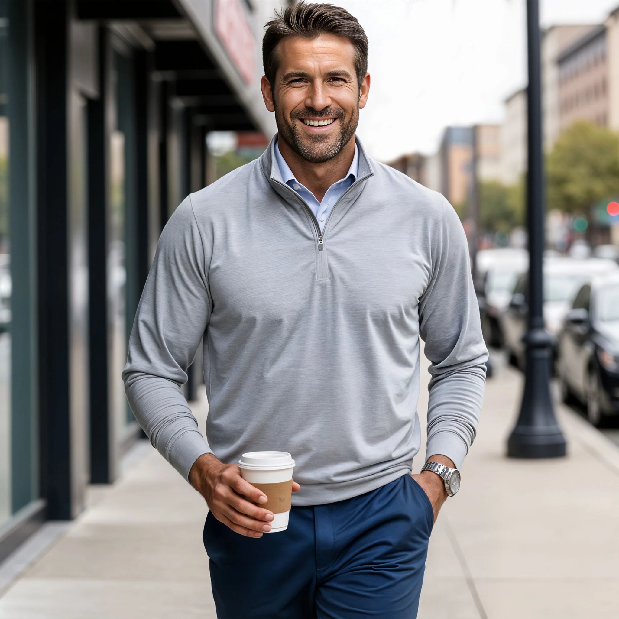 light grey longsleeve pullover