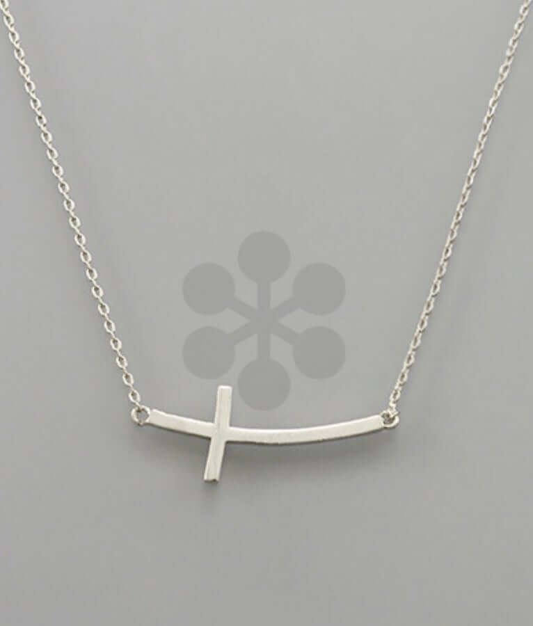 Curved Cross Necklace