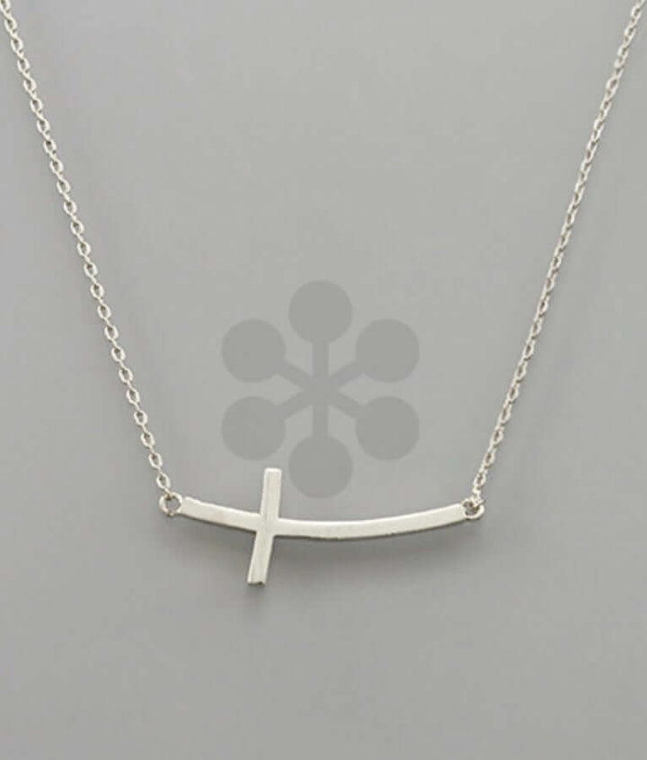 Curved Cross Necklace