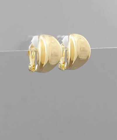 Folded Disk Clip Ons Shinny Gold