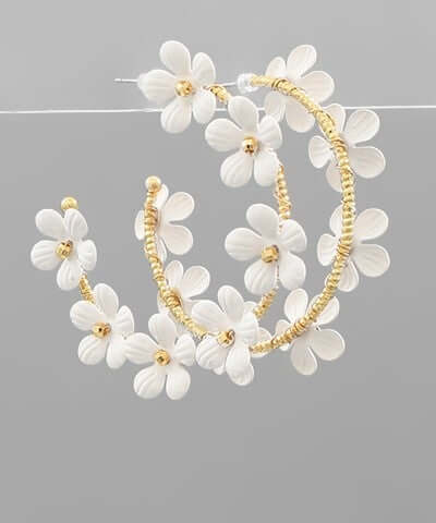 Flower Hoops White