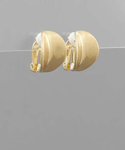 Folded Disk Clip Ons Worn Gold
