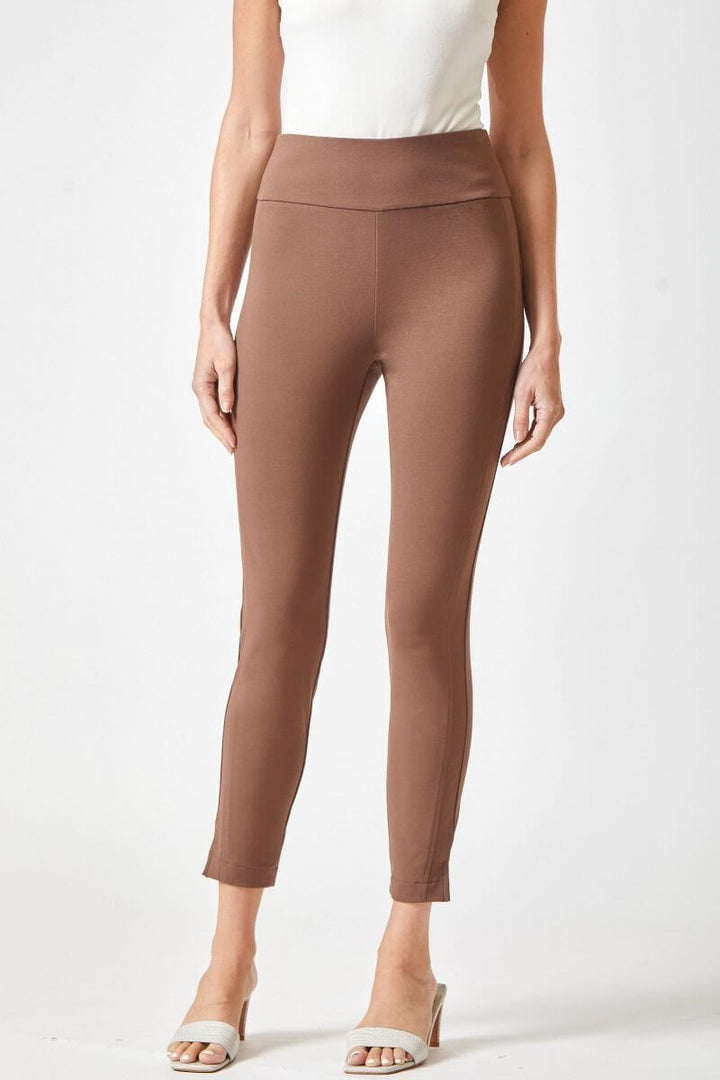 Magic High Waisted Knit Pants Brown Skinny