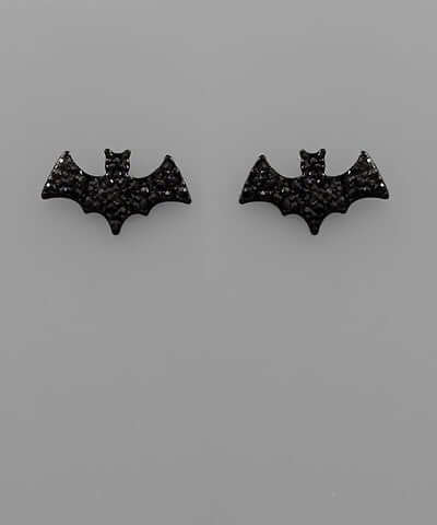 Halloween Crystal Earrings Bats