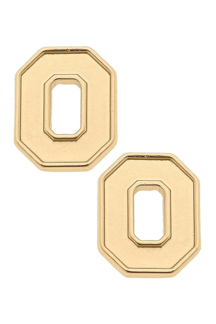 Ohio State Buckeyes 24K Gold Plated Stud Earrings