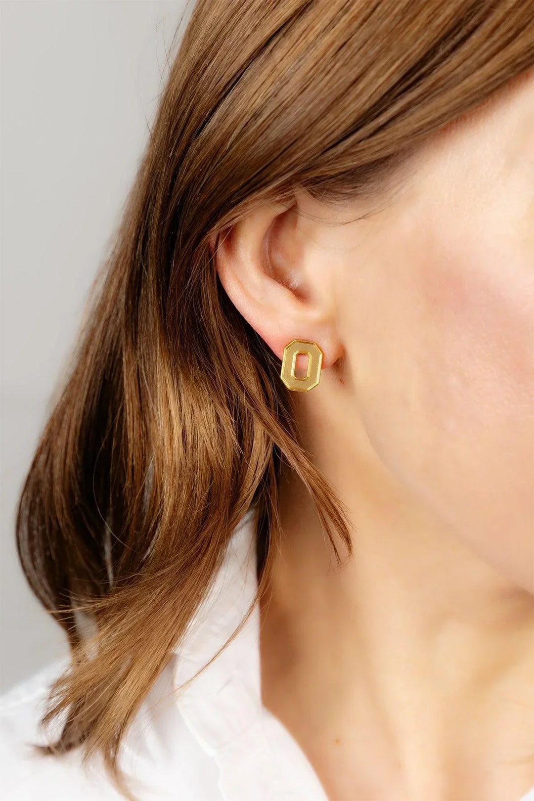 Ohio State Buckeyes 24K Gold Plated Stud Earrings