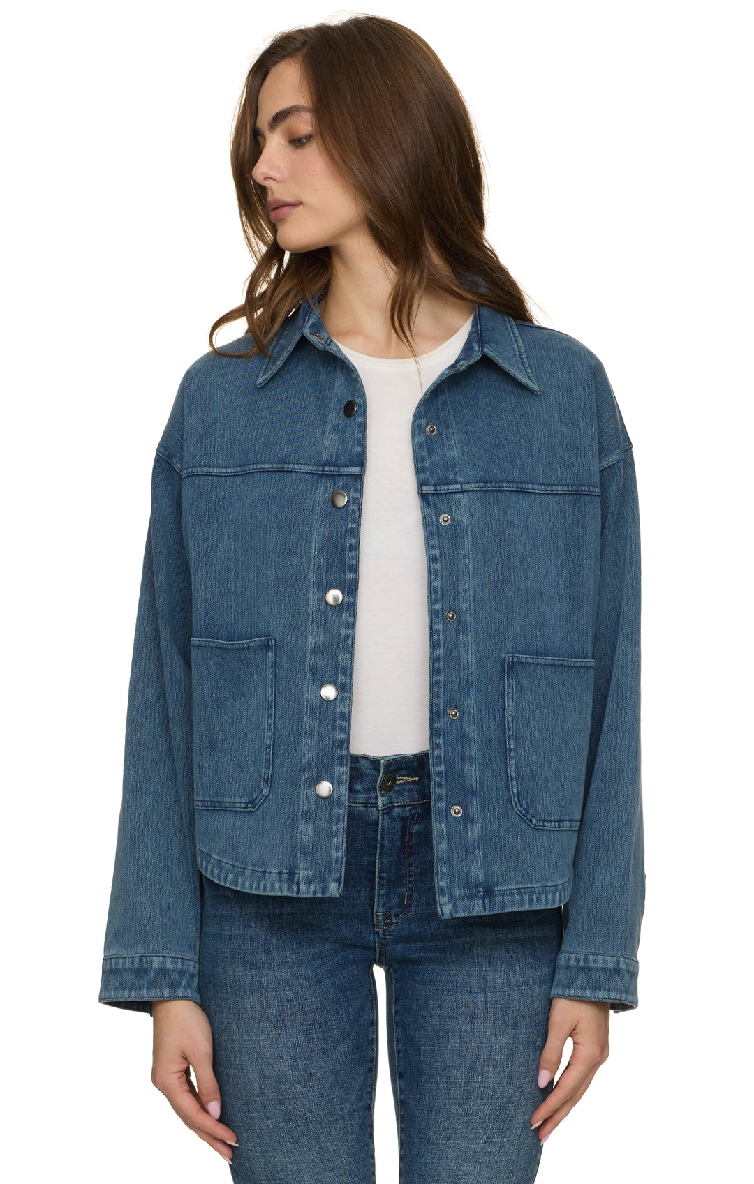 Roslyn Stretch Denim Herringbone Jacket