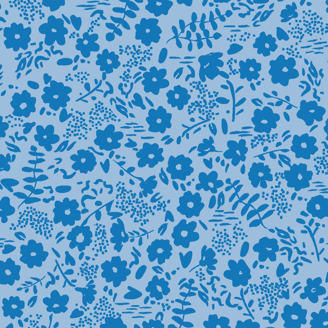 Cobbtown Floral Print Performance Polo Blue