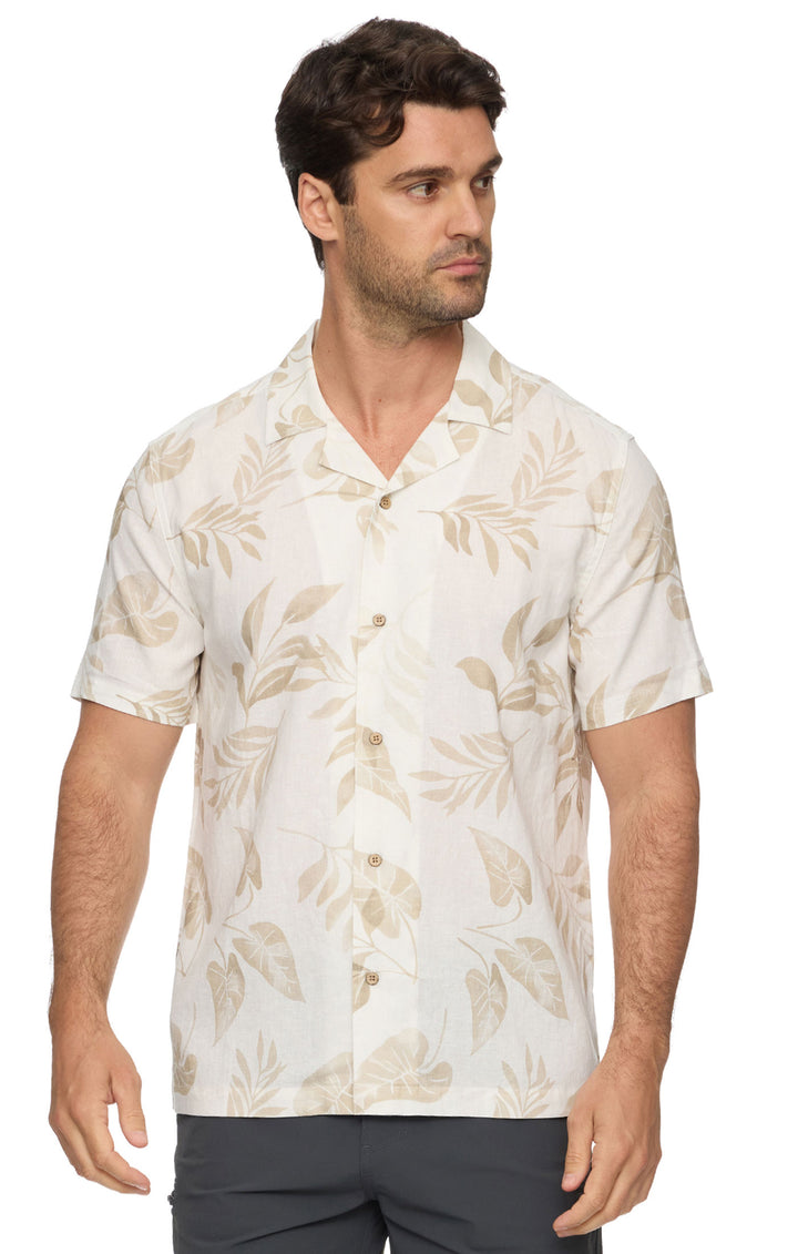 Parsons Leaf Print Camp Collar Shirt
