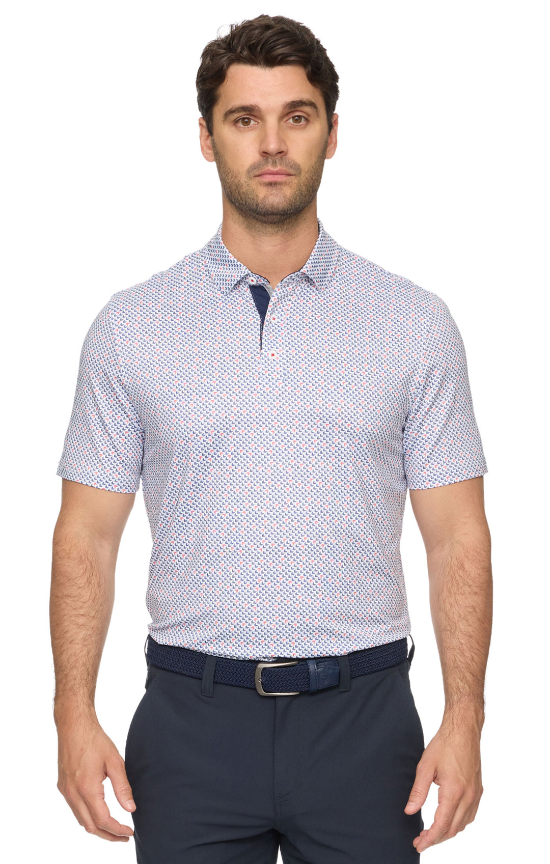 Lakewood Arrow Geo Print Performance Polo