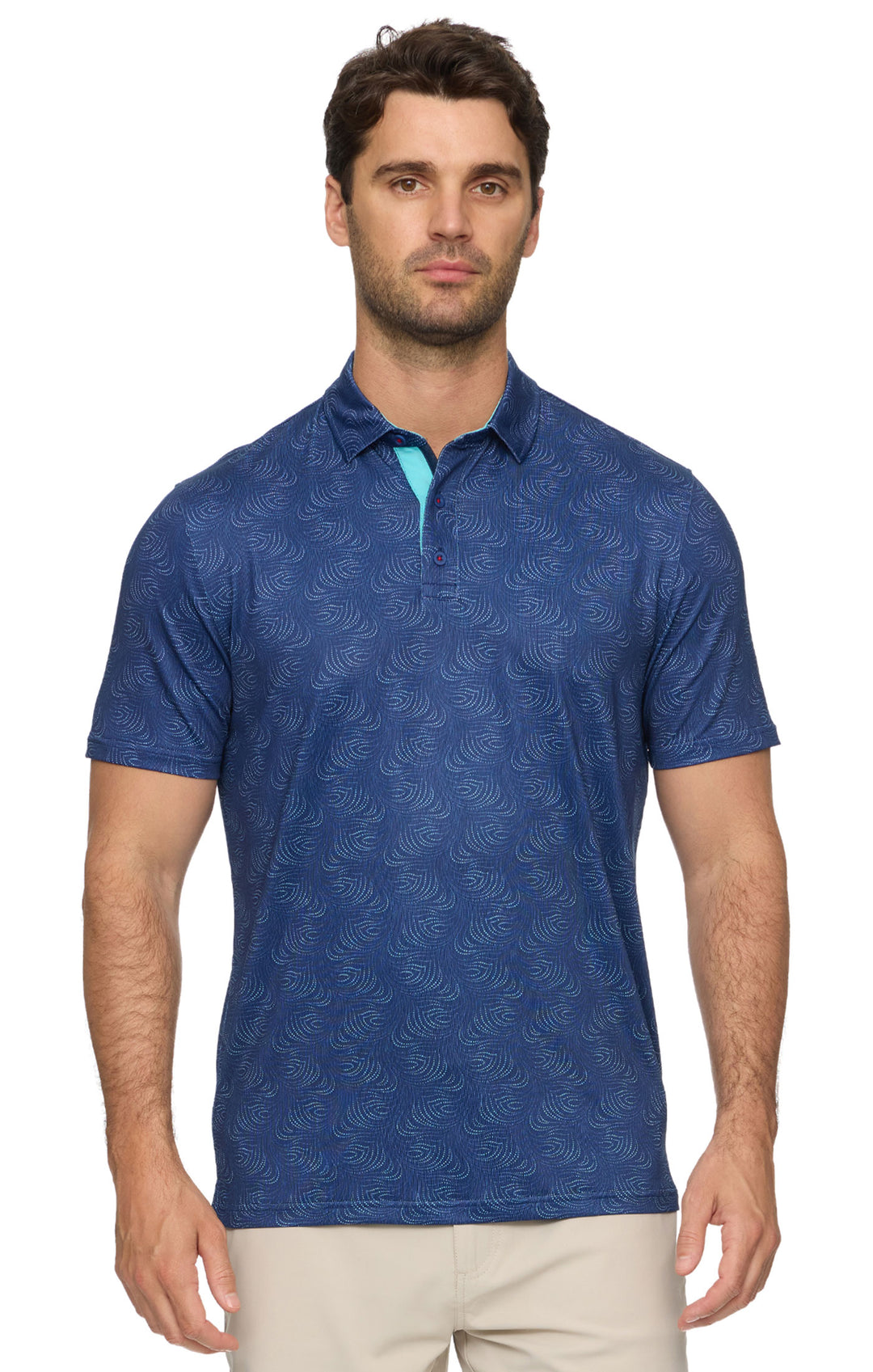 LETONA LEAF PRINT PERFORMANCE POLO