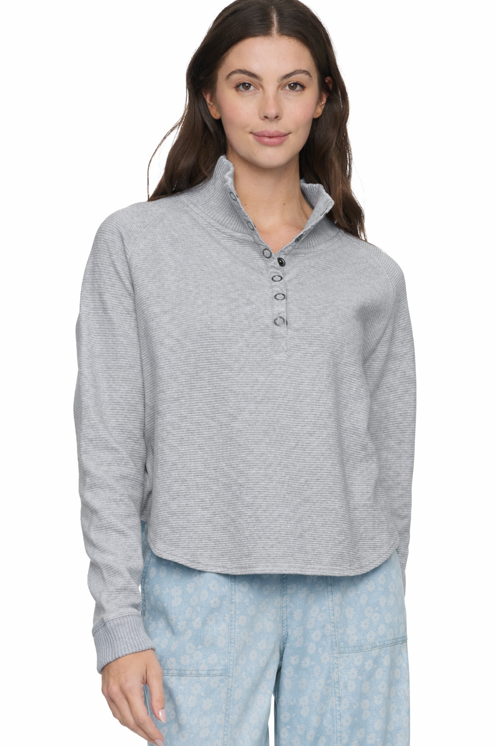 Adriana Snap Front Washed Pullover