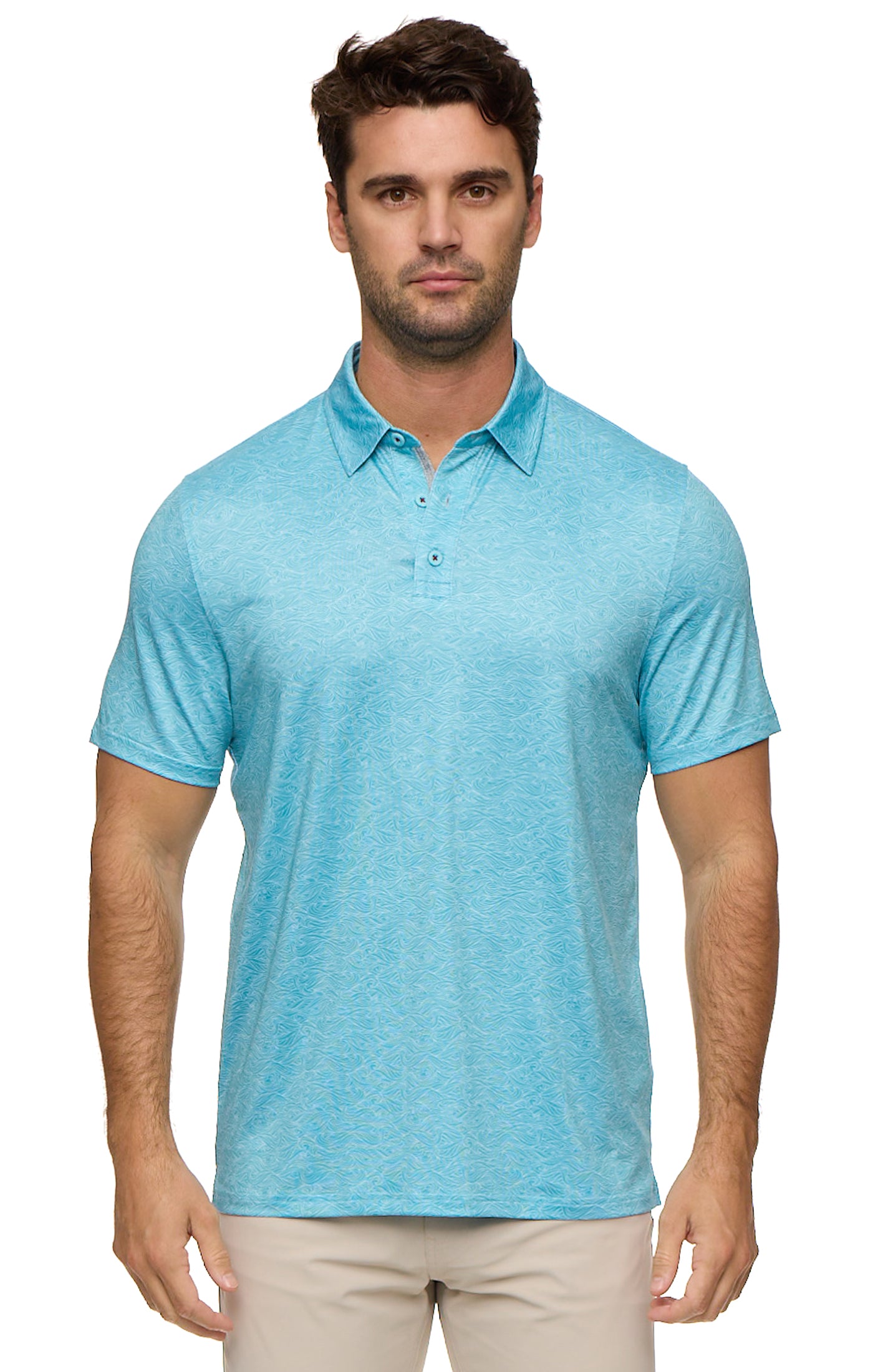 Blue wave design polo
