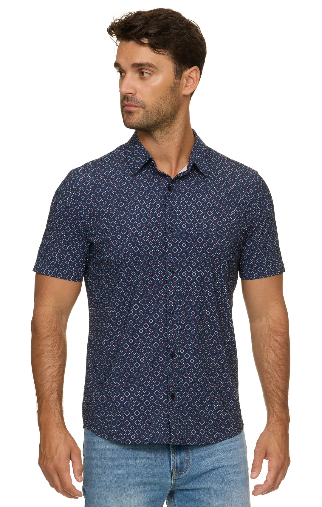 Strongville Star Print Button Down