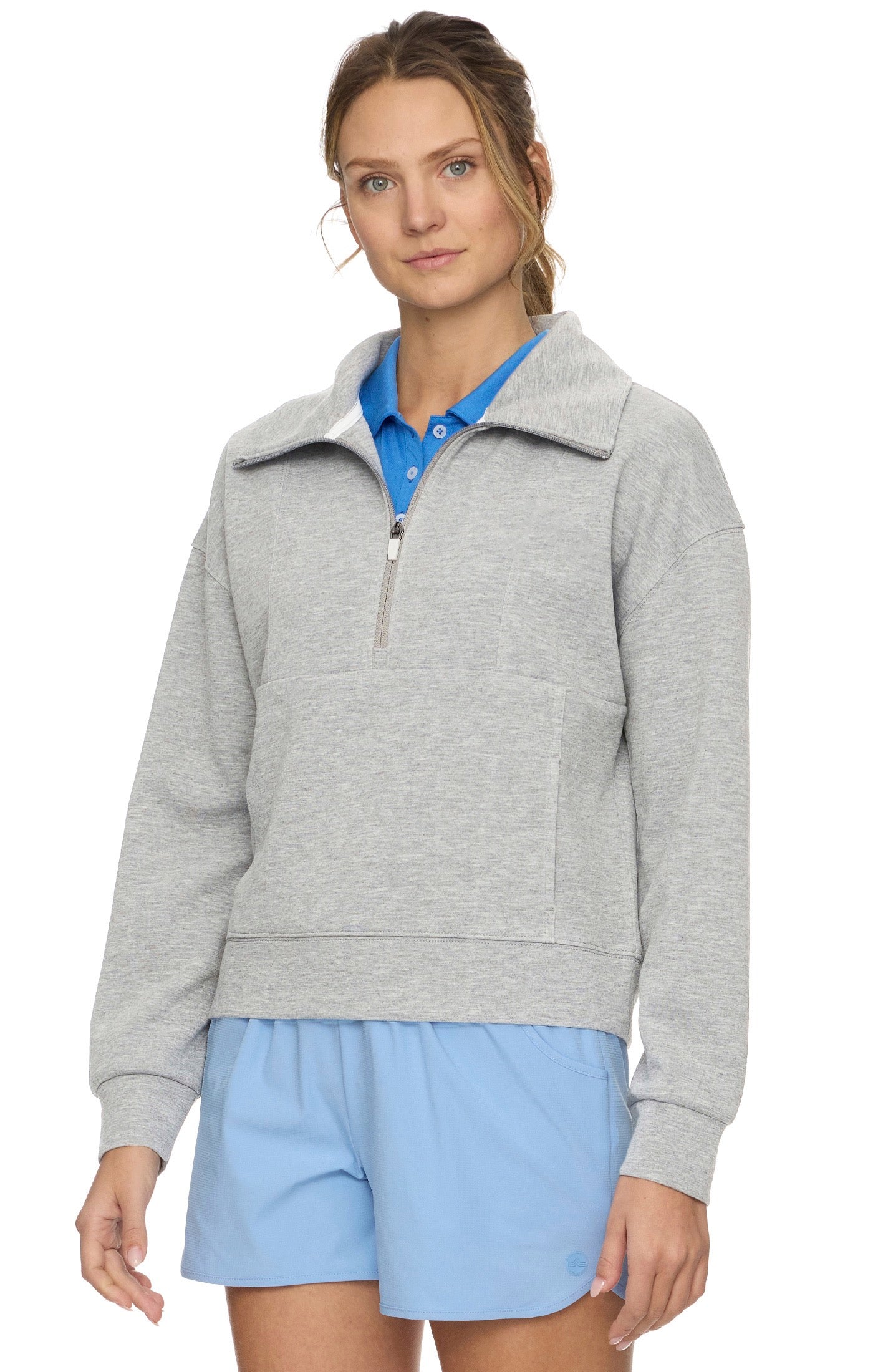 grey half zip pullover 