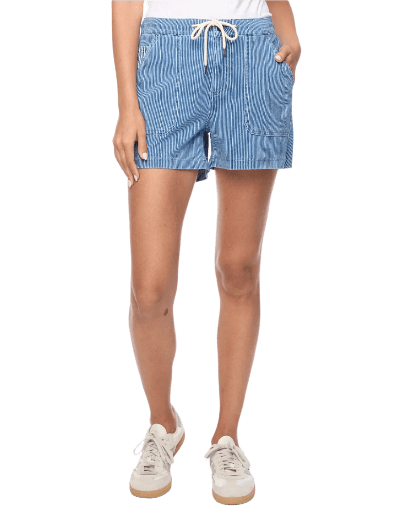 Buffy Blue and White Drawstring Short