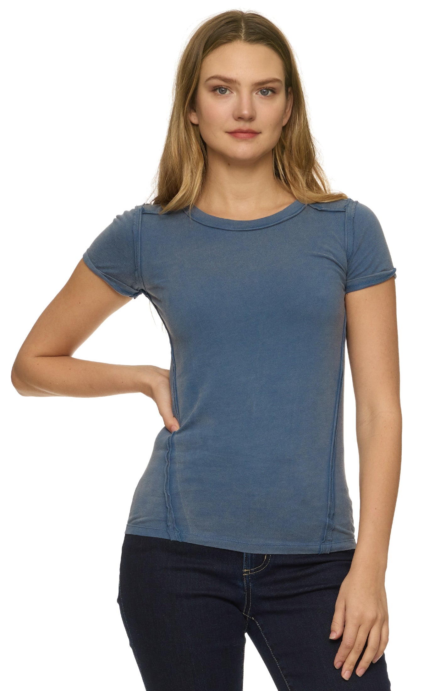 blue fitted t shirt